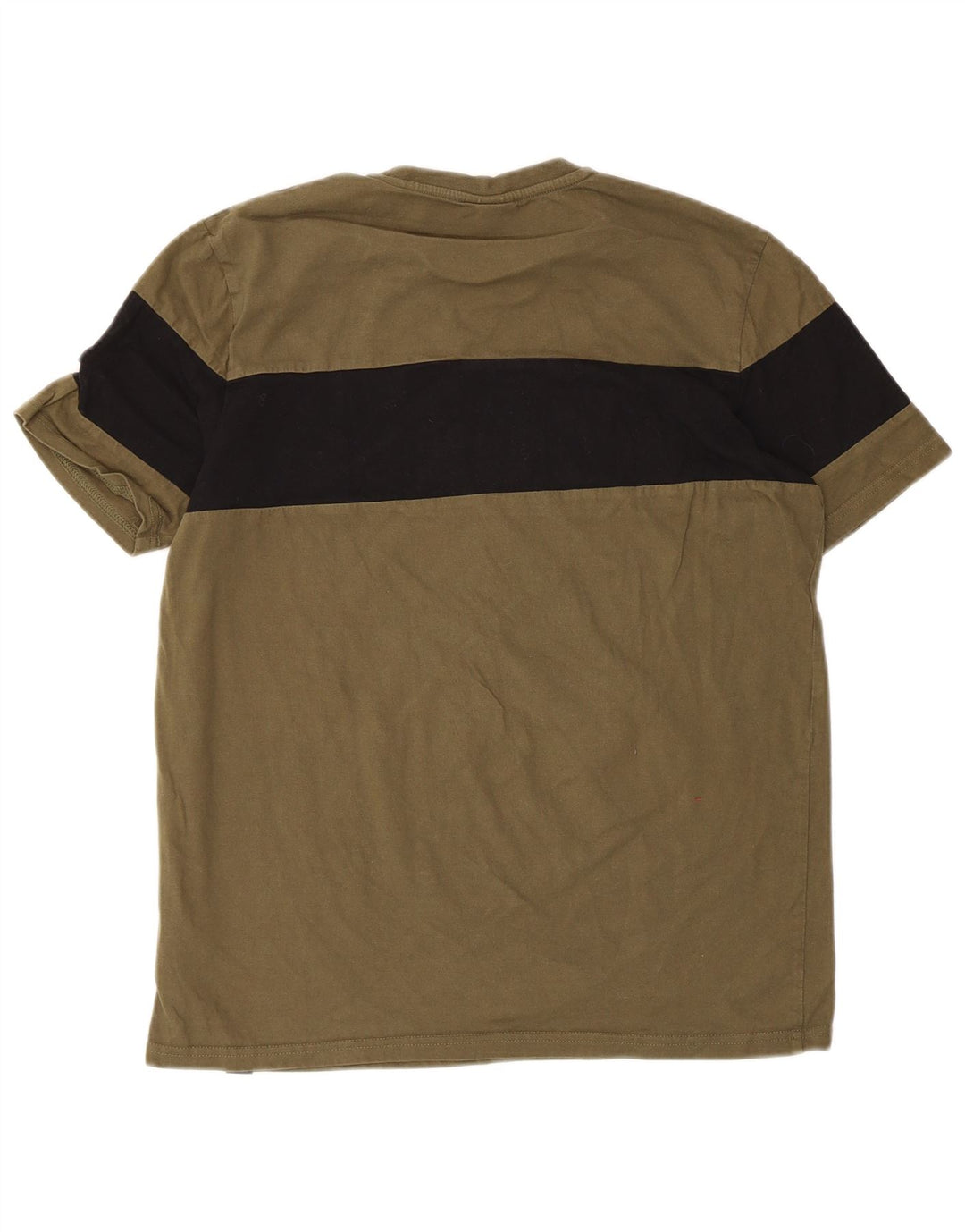 Ellesse T-shirt graphique en coton color block moyen kaki homme