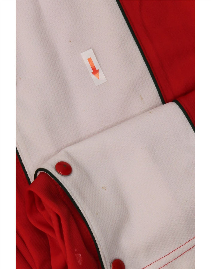 Pantalon de survêtement femme vintage IT 40 Petit Polyester Colorblock Rouge