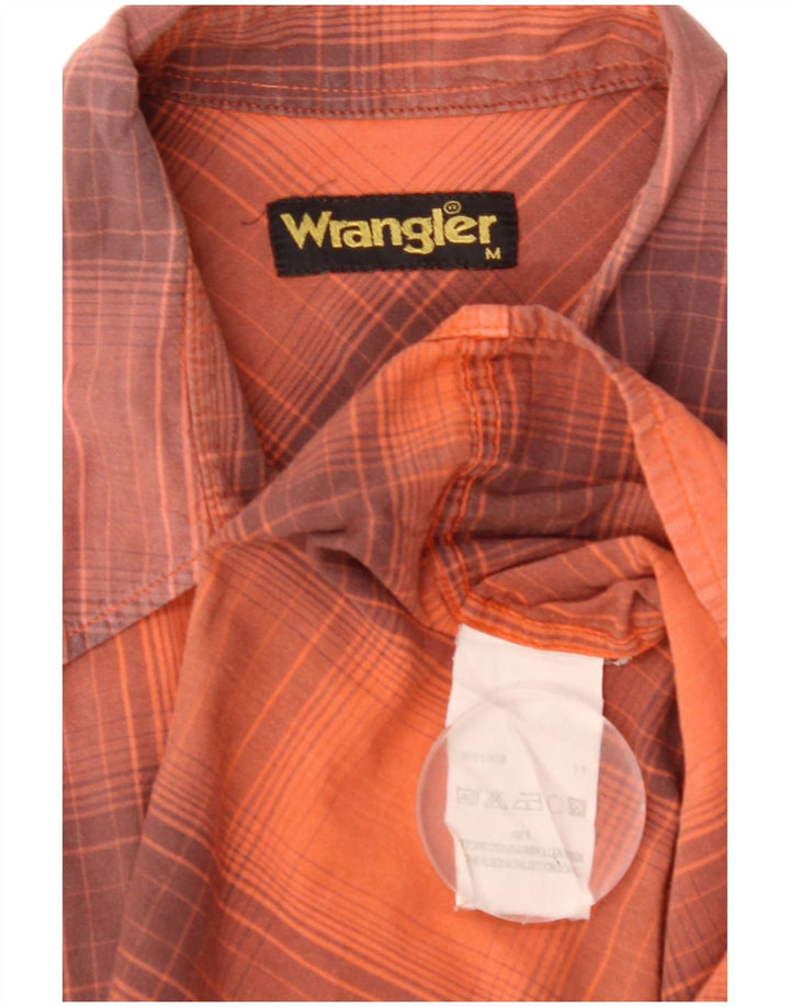 Wrangler Chemise à manches courtes pour homme en coton à carreaux orange moyen