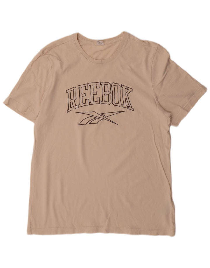 Reebok Tee-Shirt Graphique Homme Beige Moyen Coton