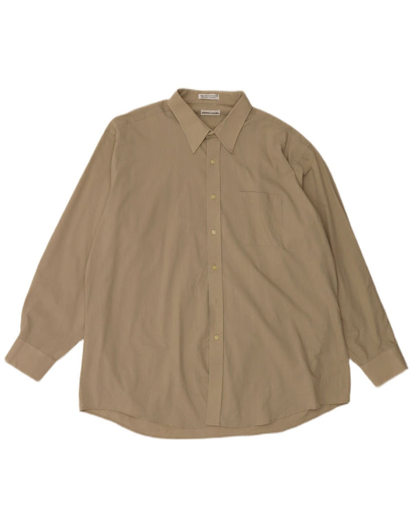 Pierre Cardin Chemise Homme Taille 18 XL Coton Beige