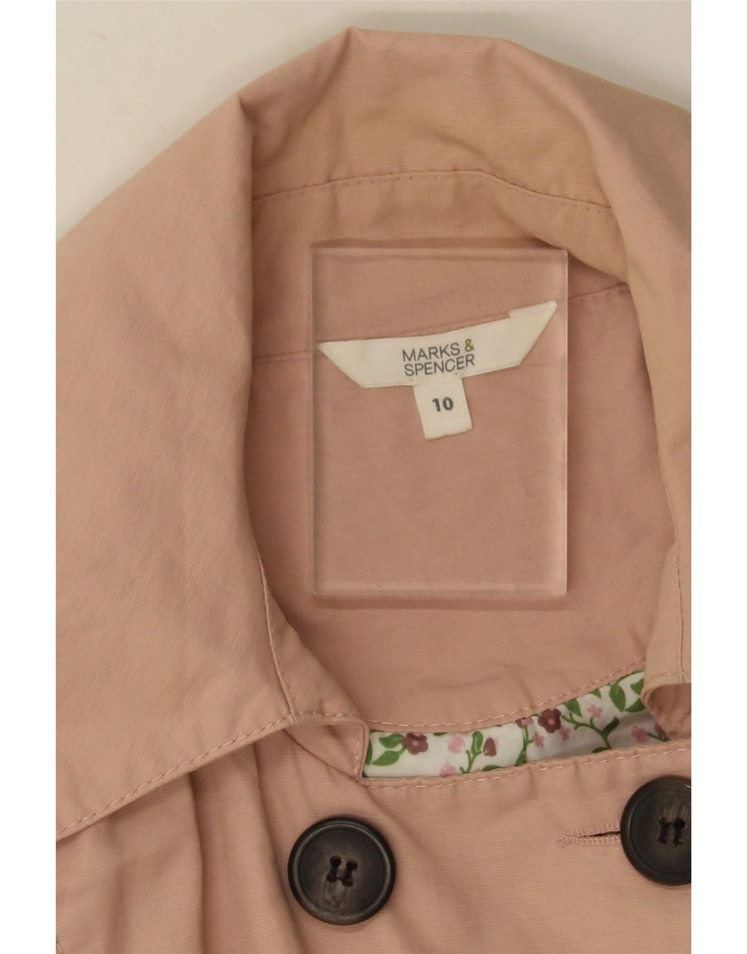 Marks & Spencer Trench-coat pour femme UK 10 Petit coton rose