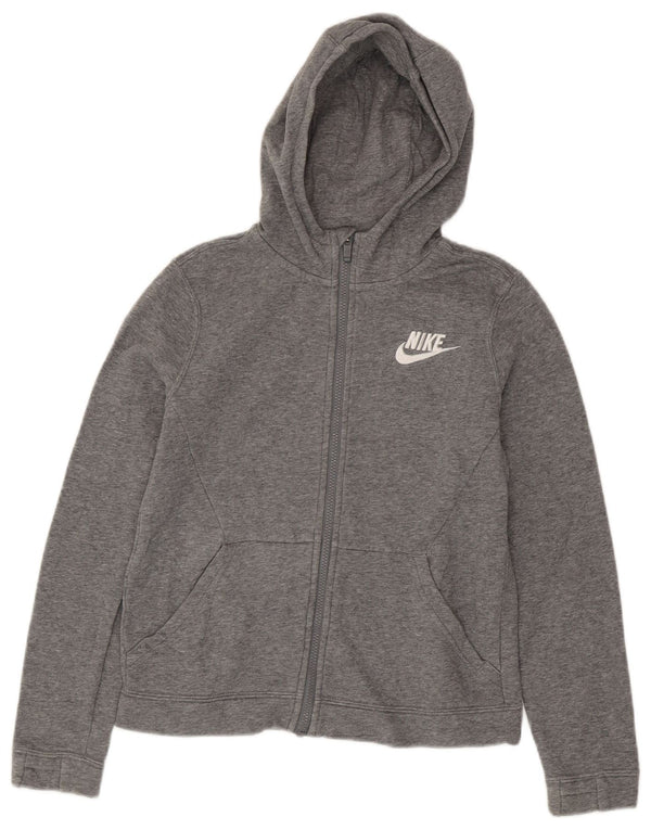 Nike Sweat à capuche zippé pour fille 12-13 ans en coton gris Taille L