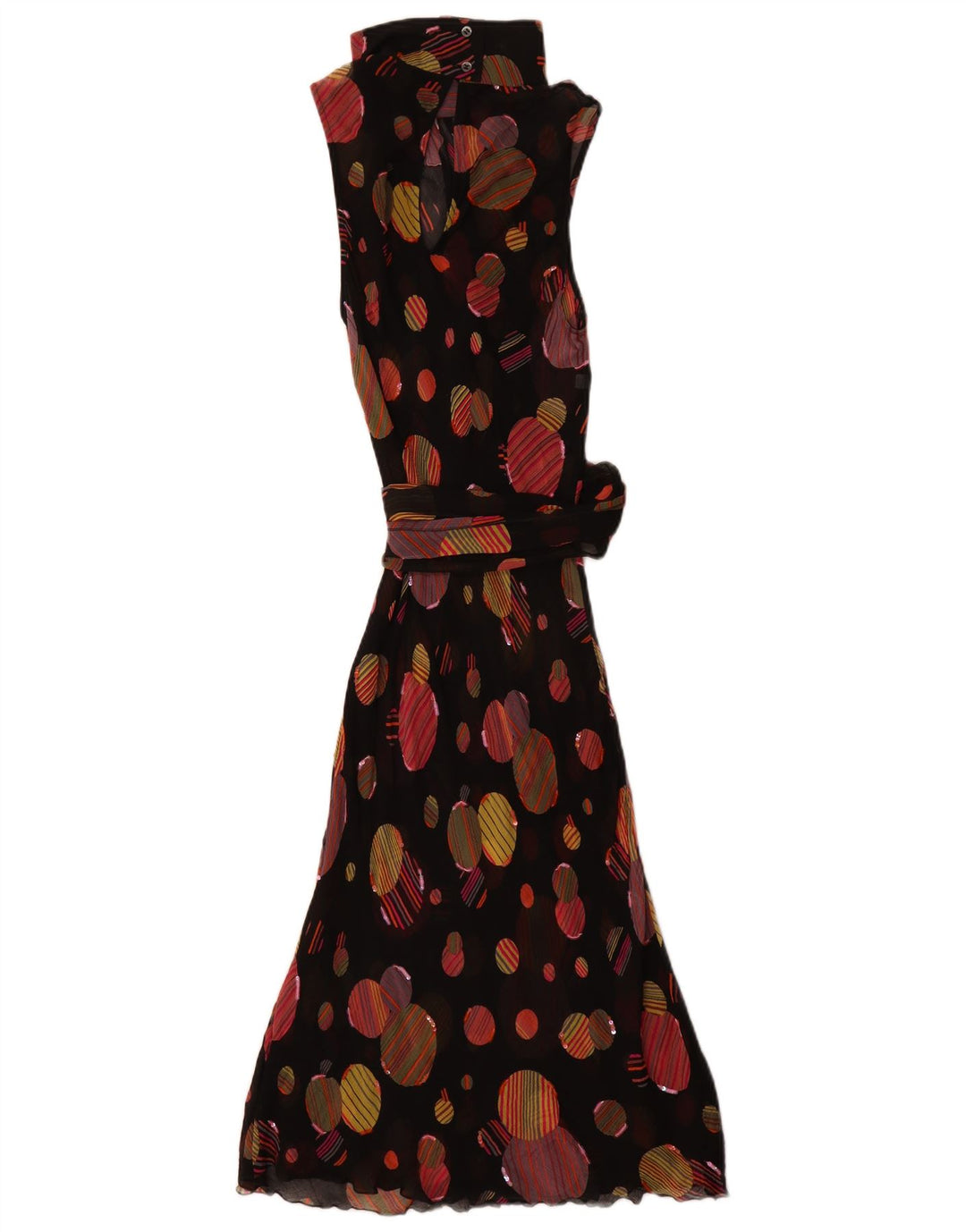Lazzari Femme Robe Longue Sans Manches IT 44 Moyen Noir À Pois