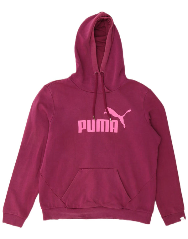 Puma Pull à capuche graphique pour femme UK 14 Large Violet Polyester
