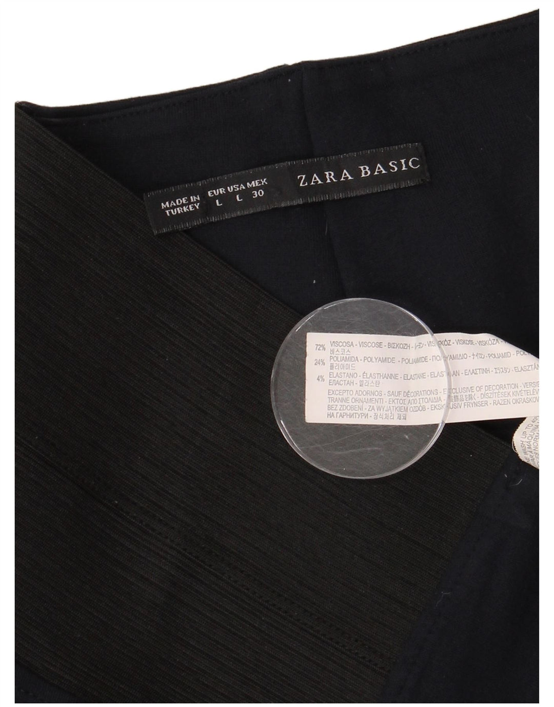 Zara Leggings Femme UK 14 Large Bleu Marine Colorblock Viscose