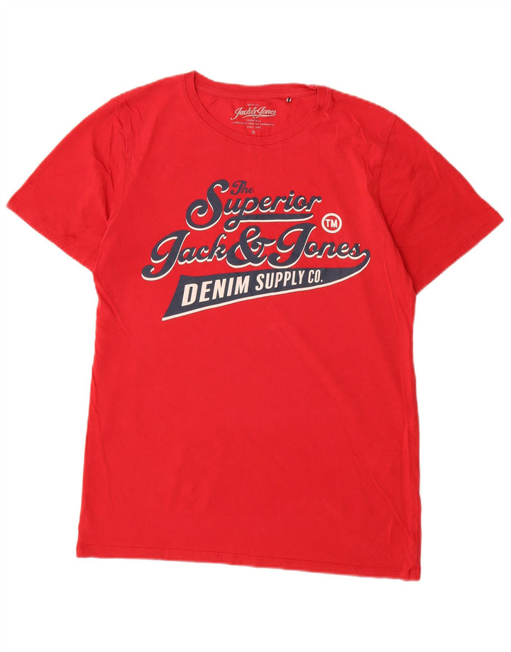 Jack & Jones T-Shirt Denizen Graphic Homme Rouge Moyen Coton