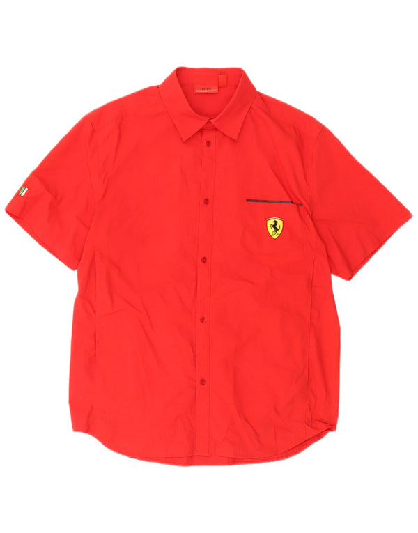 Ferrari Chemise à manches courtes pour homme Grand coton rouge