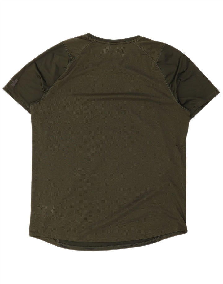 Under Armour T-Shirt Ajusté Homme Top XL Vert Rayé Polyester