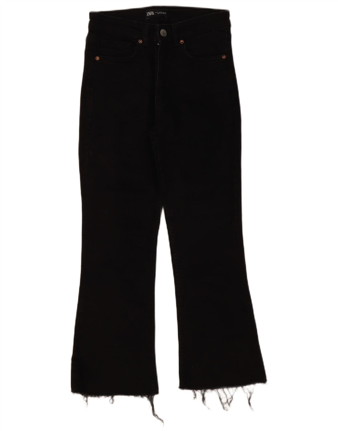 ZARA Jean Bootcut Femme EU 38 Petit W28 L25 Noir