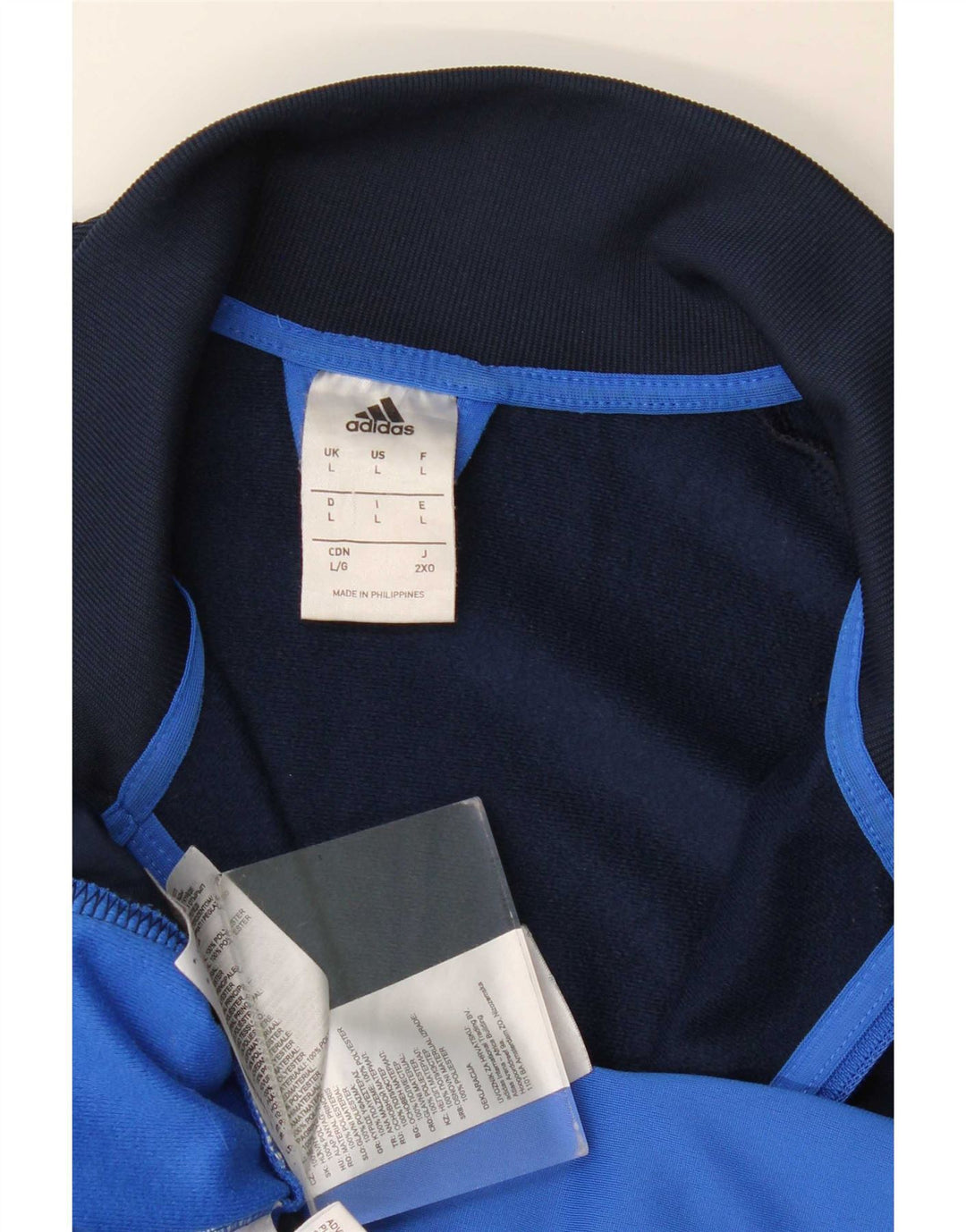 Adidas Veste de survêtement pour homme Taille L Bleu marine Colorblock Polyester