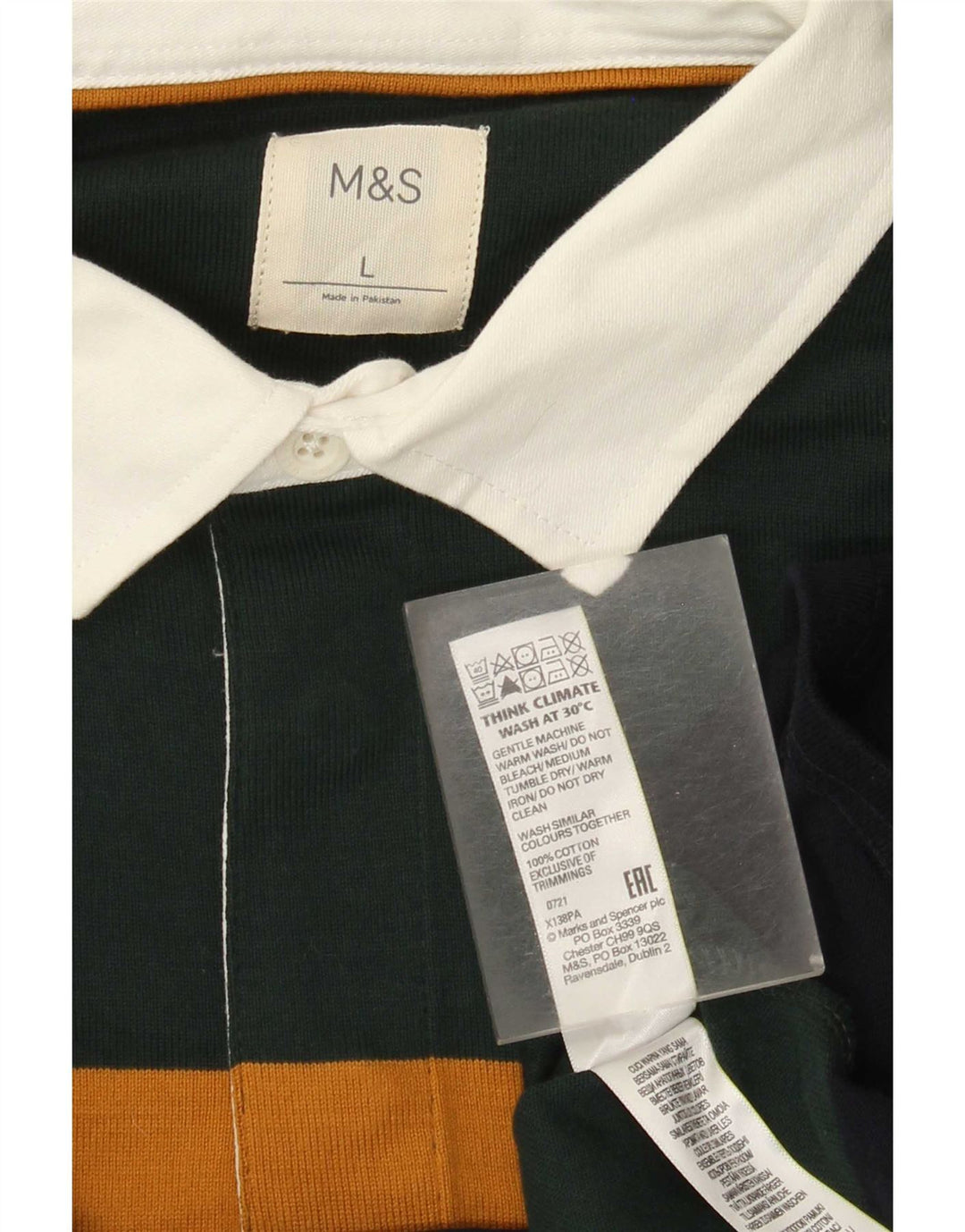 Marks & Spencer Polo de Rugby Homme Large Rayé Multicolore