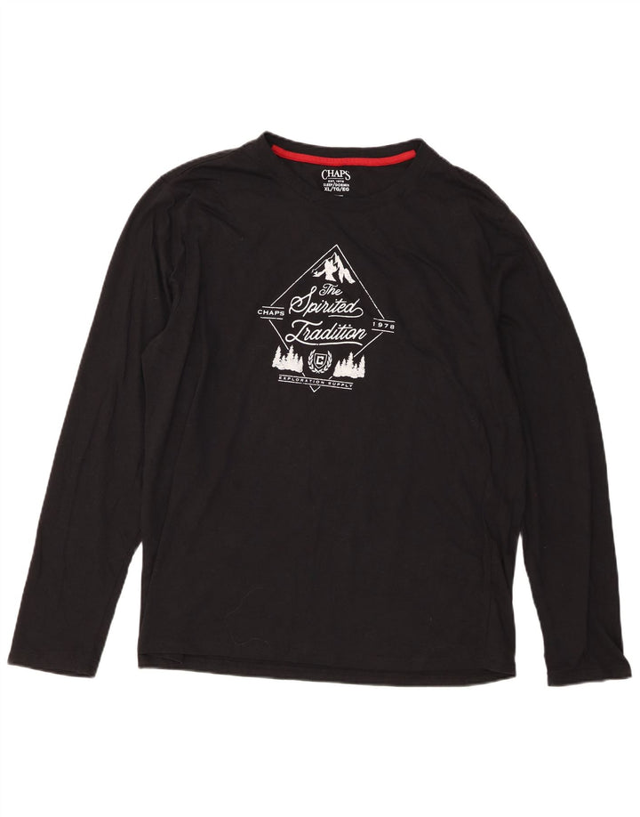 Chaps Haut Graphique Homme Manches Longues XL Noir Coton