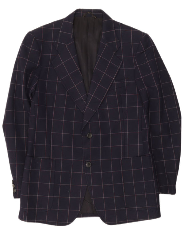 Facis Veste Blazer 2 Boutons Homme IT 52 XL Bleu Marine à Carreaux Laine