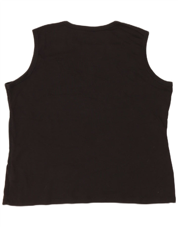 EDDIE BAUER Débardeur Femme UK 20 2XL Coton Noir