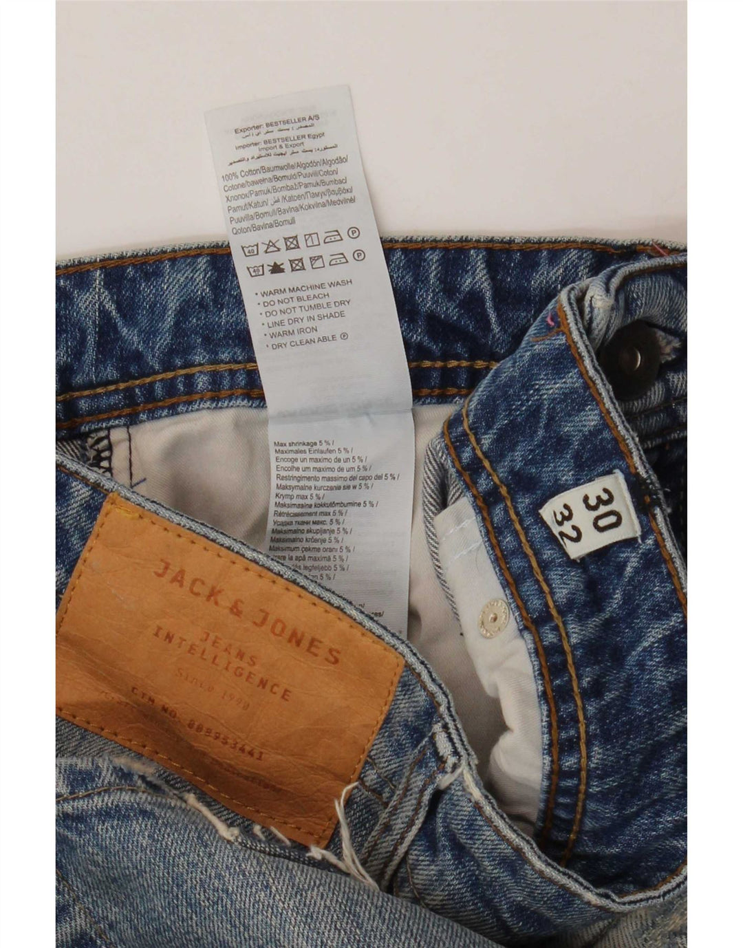 Jack & Jones Jean Slim Mike Comfort Fit W30 L32 Homme Bleu Patchwork