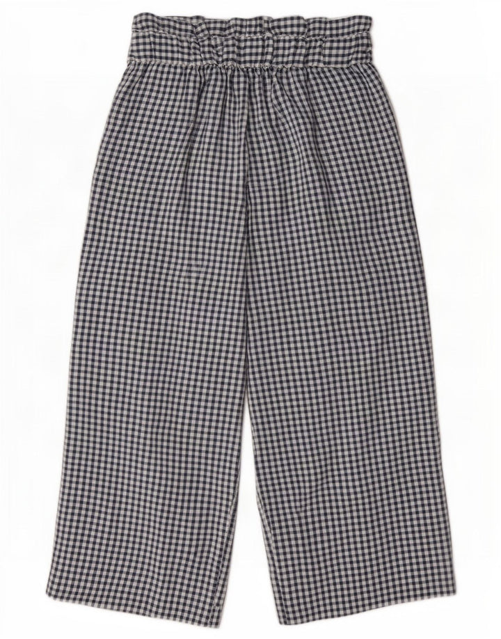 Zara Pantalon Capri Cullotes Femme Moyen W28 L22 Bleu Marine Vichy