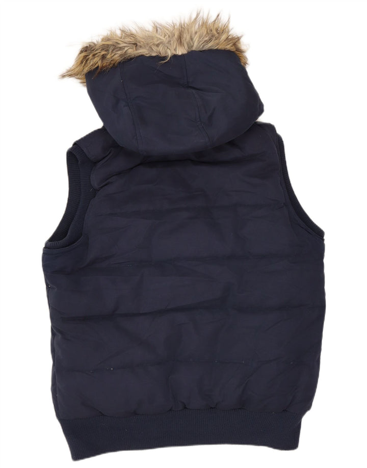 Fat Face Gilet rembourré à capuche pour femme UK 12 Medium Bleu marine Polyester