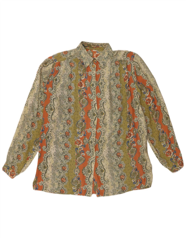 VINTAGE Chemisier chemise surdimensionnée femme EU 40 Moyen Paisley multicolore