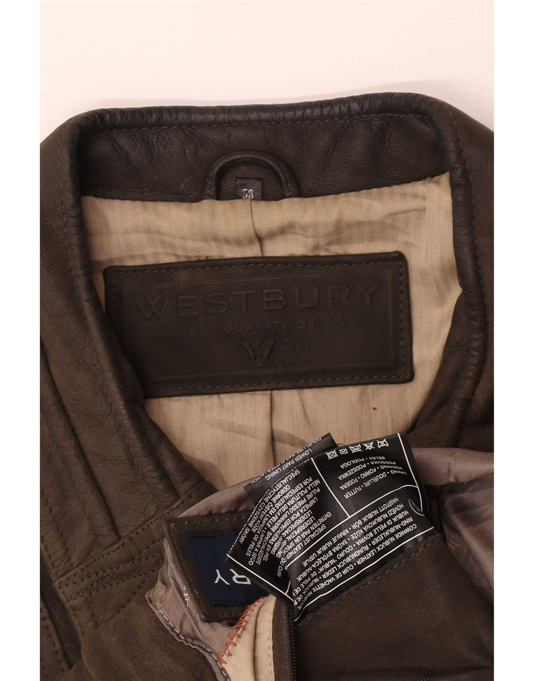 WESTBURY Blouson Bomber En Daim Homme IT 58 4XL Cuir Kaki
