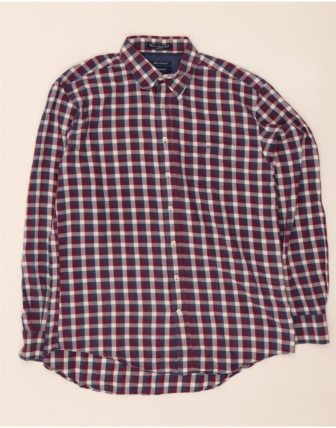 GANT Chemise Regular Fit en Flanelle XL Coton à Carreaux Multicolore Homme