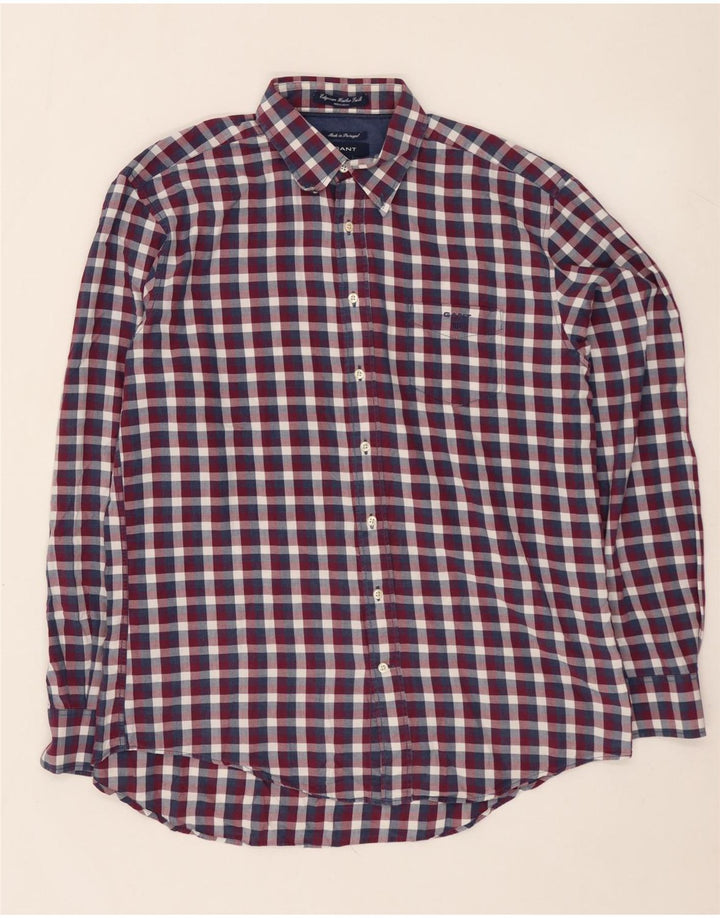 GANT Chemise Regular Fit en Flanelle XL Coton à Carreaux Multicolore Homme