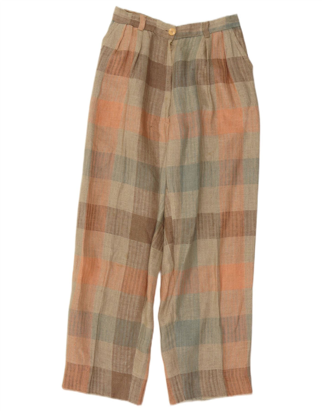 Pantalon Chino Pegged Vintage Femme W26 L26 Vichy Multicolore