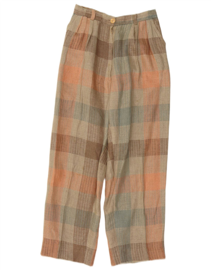 Pantalon Chino Pegged Vintage Femme W26 L26 Vichy Multicolore