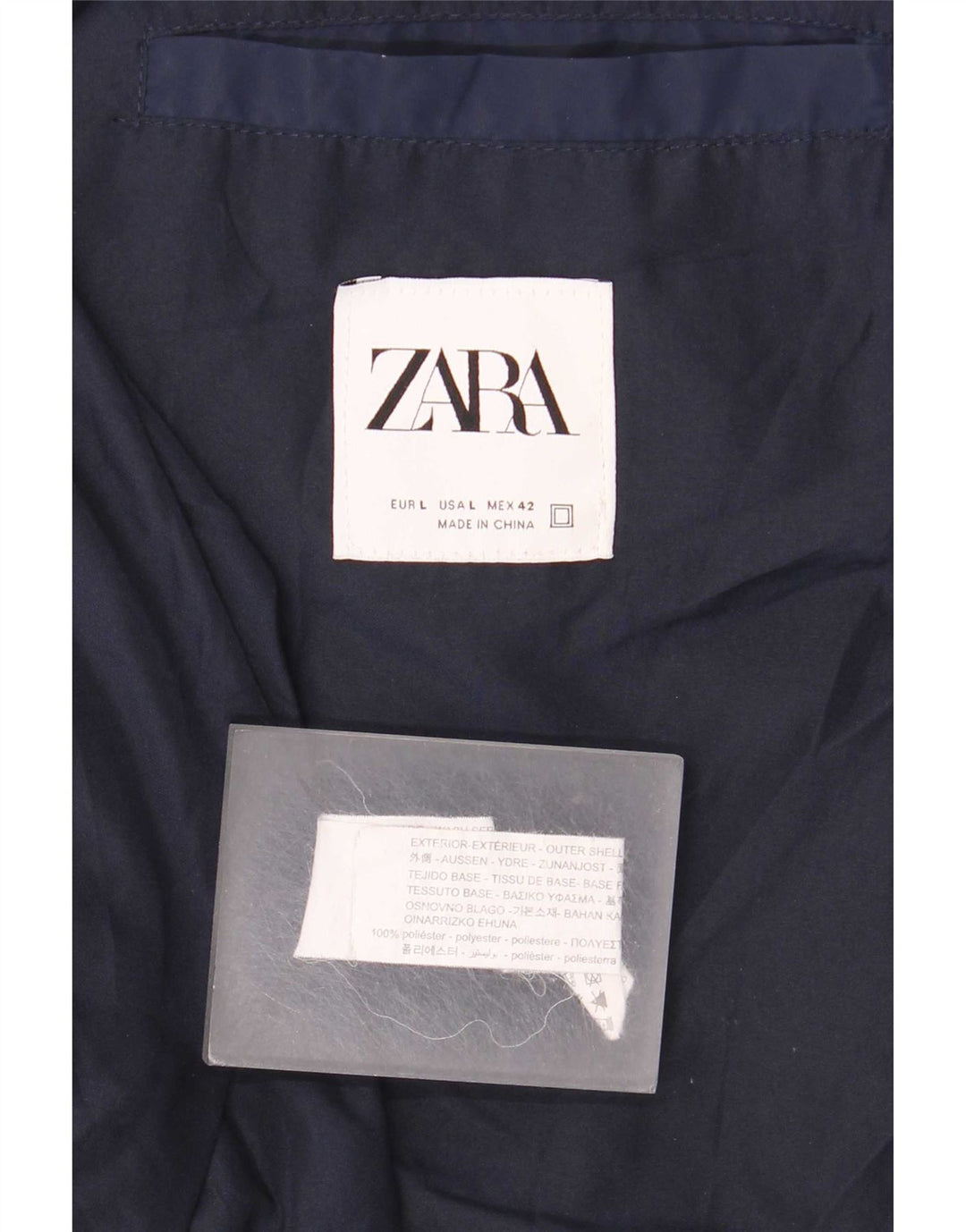 Zara Veste Bomber Homme UK 40 Large Bleu Marine Polyester