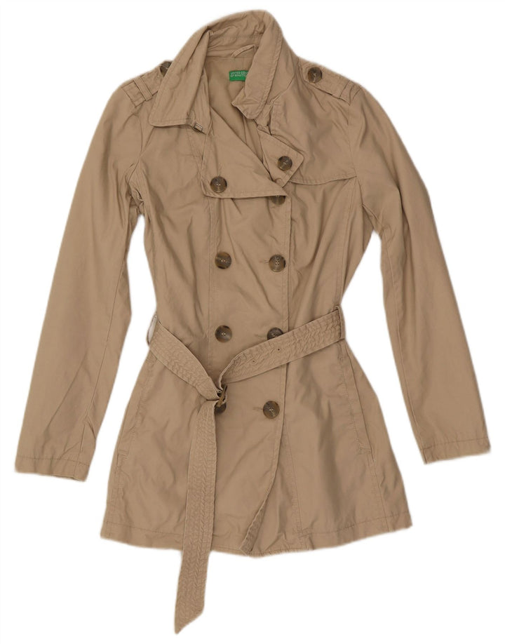 Benetton Trench Femme UK 8 Petit Coton Beige