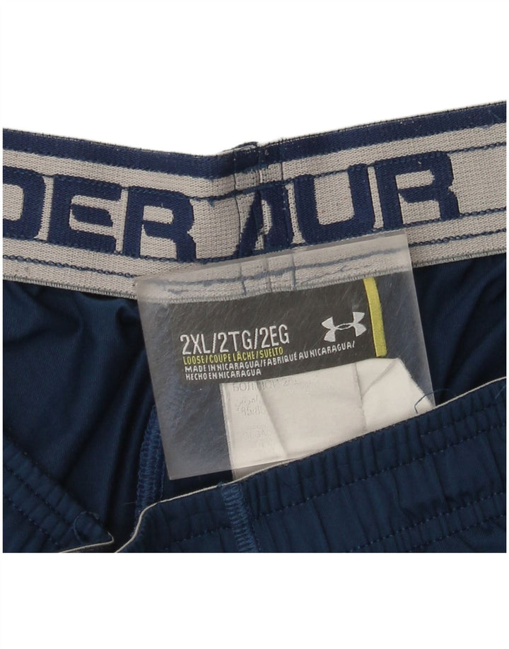 Under Armour Short de sport pour homme 2XL Bleu marine Colorblock Polyester