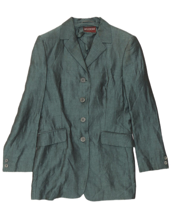 Misstwidd Veste Blazer Femme IT 44 Lin Vert Moyen
