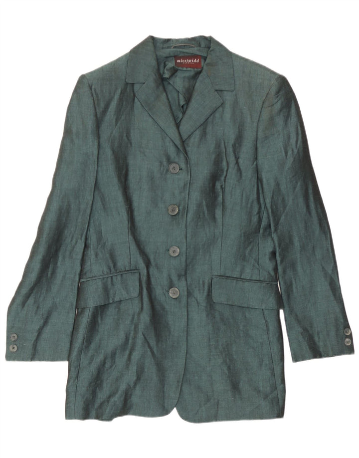Misstwidd Veste Blazer Femme IT 44 Lin Vert Moyen