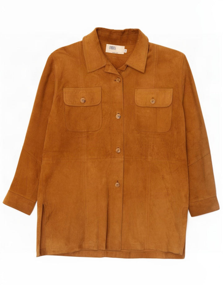 veste en daim week-end femme vintage IT 42 cuir beige moyen