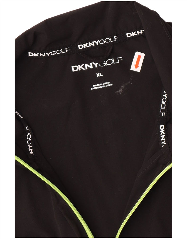 Dkny Veste de survêtement graphique de golf pour homme XL Noir Colorblock Polyamide