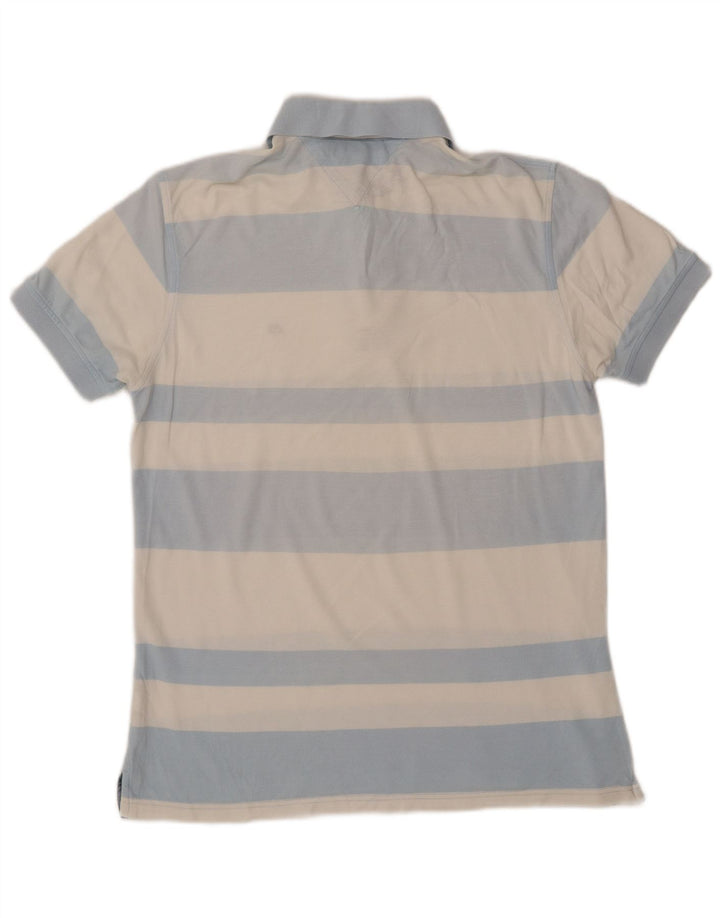 Polo Tommy Hilfiger Homme Coupe Personnalisée Rayé Bleu Moyen