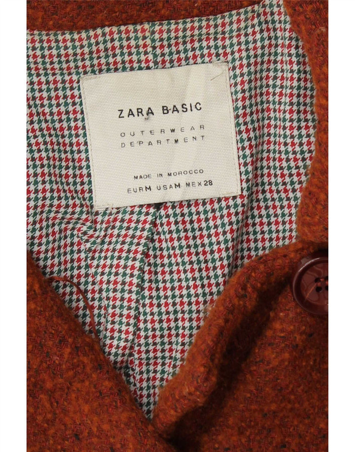 Zara Manteau croisé pour femme UK 12 Laine marron moyen