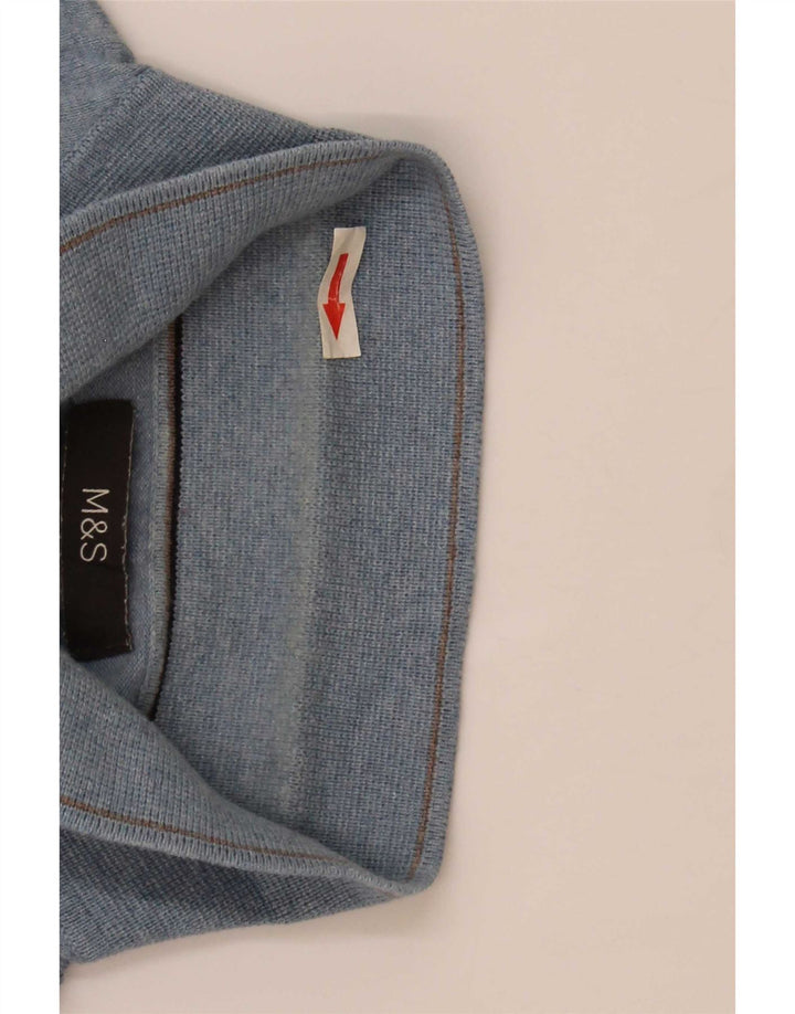 Marks & Spencer Pull Col Polo Homme Bleu Moyen Coton