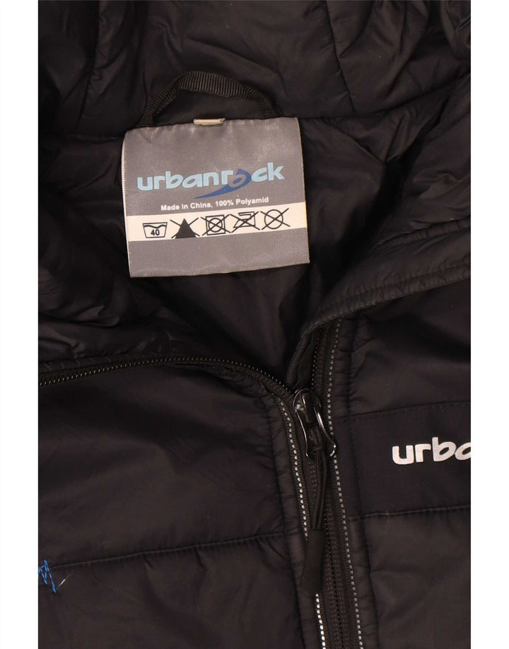 Urbanrock Veste matelassée à capuche pour homme UK 40 Large Noir Polyester