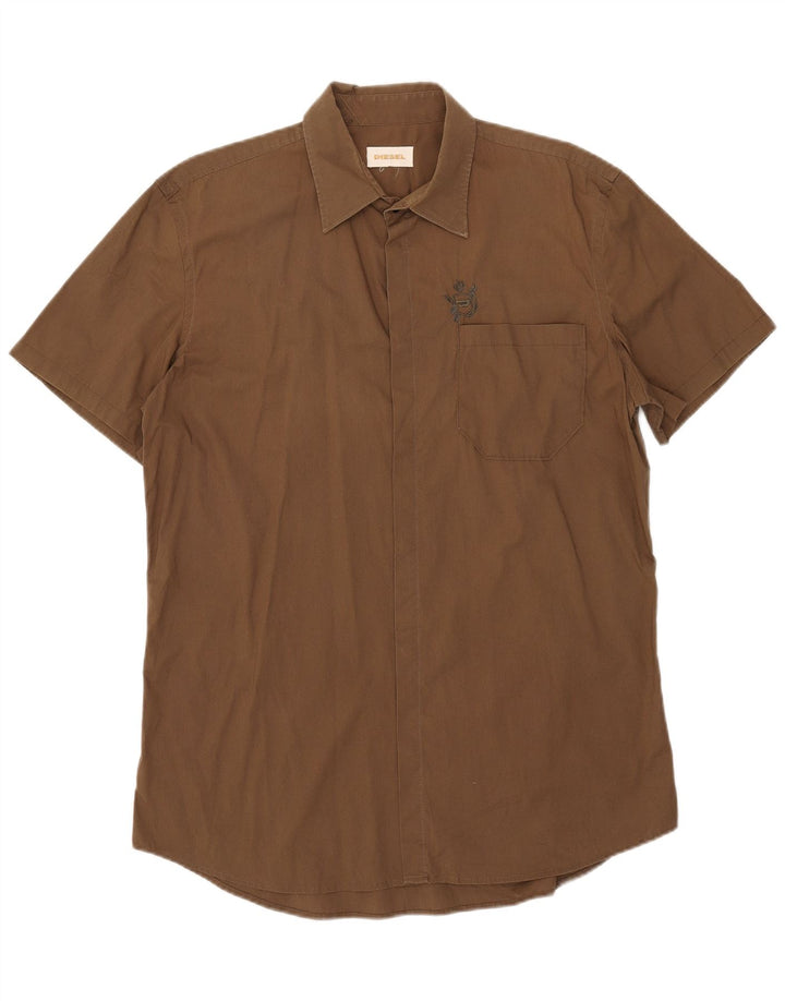 Diesel Chemise à Manches Courtes Homme Kaki Moyen