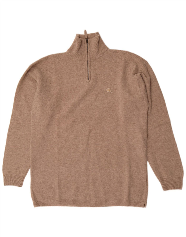 Kappa Pull col zippé pour homme en laine beige 2XL