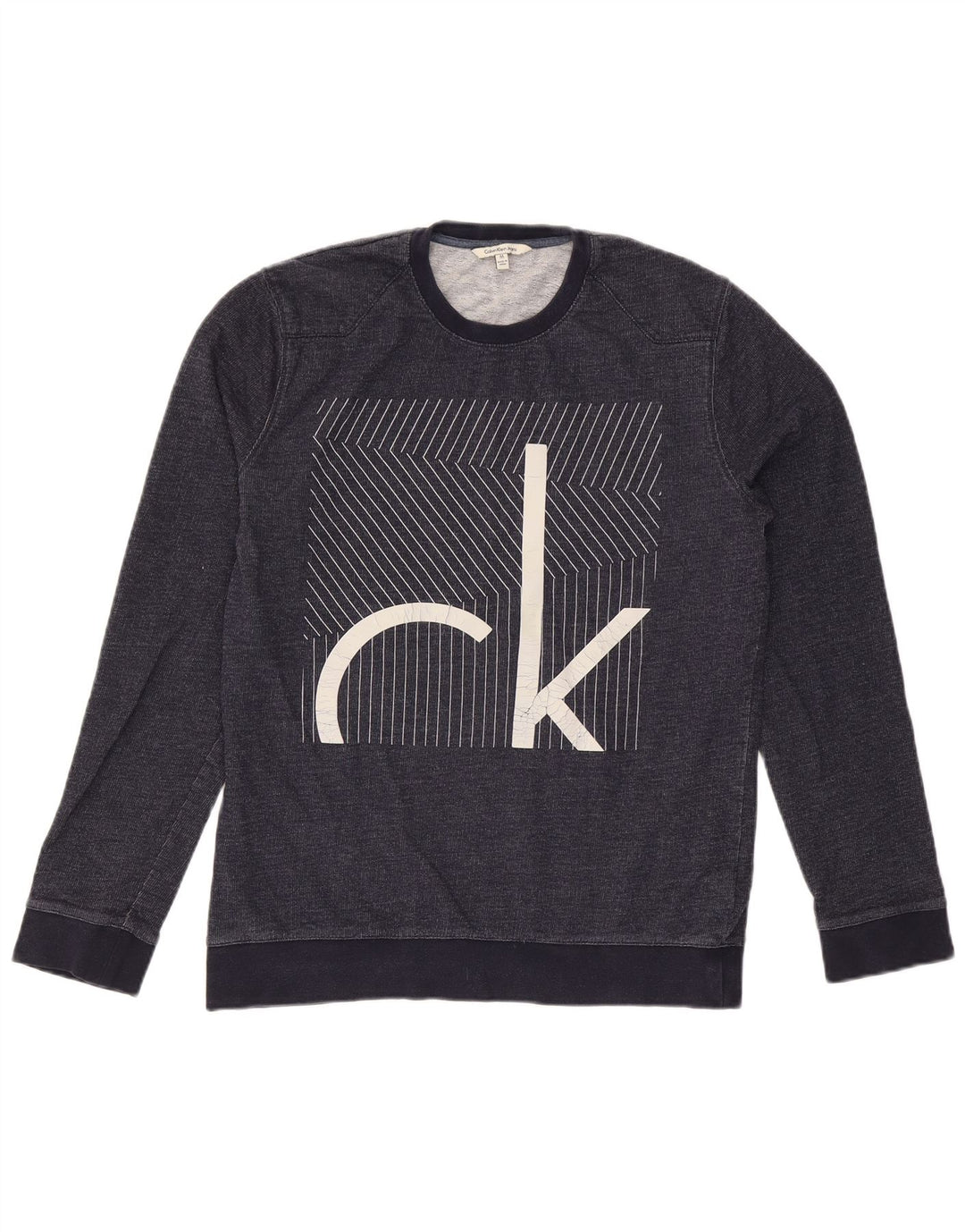 Calvin Klein Jeans Sweat-Shirt Graphique Homme Bleu Marine Moyen