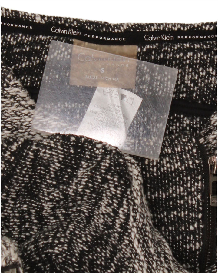 CALVIN KLEIN Veste blazer courte pour femme UK 10 Petit gris color block en coton