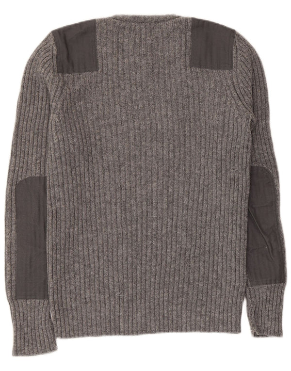 L.L.BEAN Pull à col rond pour femme UK 12 Gris moyen en coton
