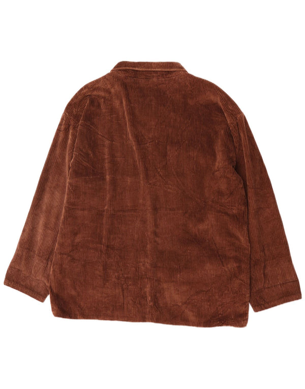veste en velours côtelé surdimensionnée femme vintage UK 16 Grand coton brun