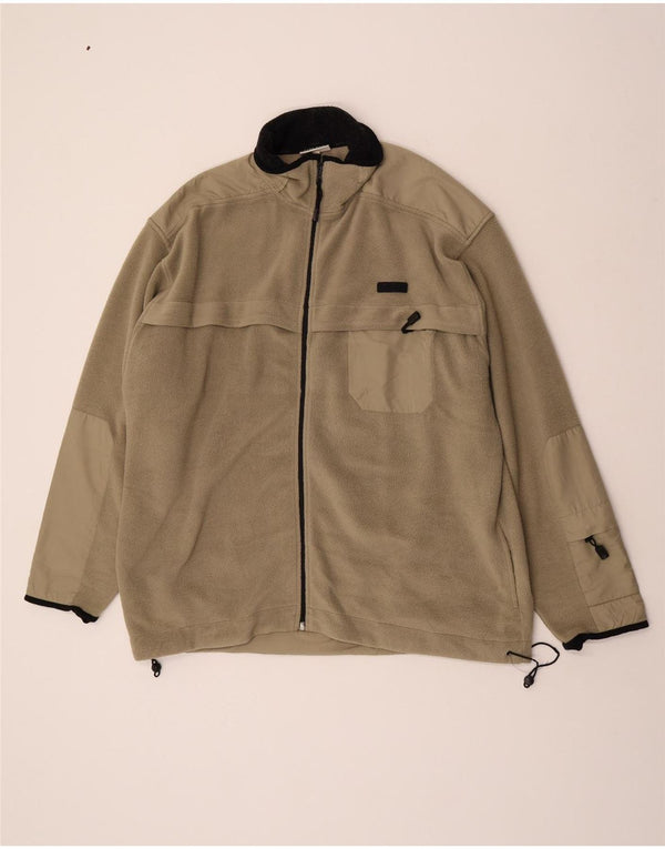 Asics Veste polaire pour homme UK 44 2XL Kaki Colourblock