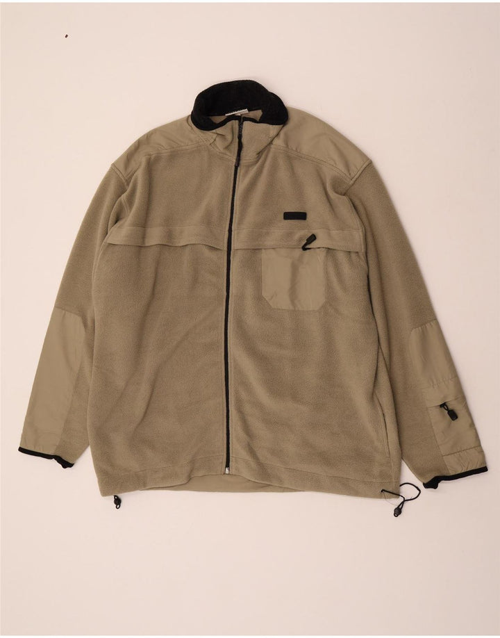 Asics Veste polaire pour homme UK 44 2XL Kaki Colourblock
