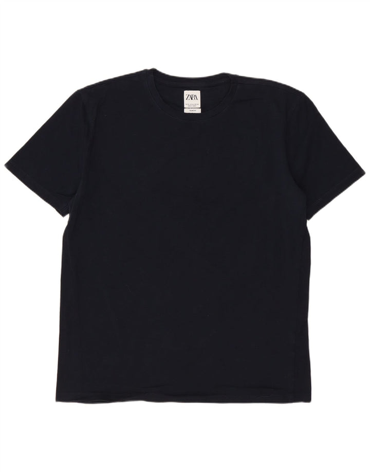 ZARA Homme Slim Fit T-Shirt Top XL Bleu Marine