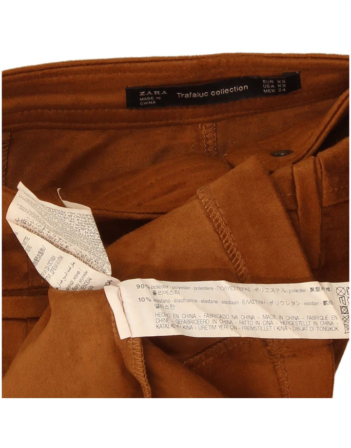 Zara Femme Trafaluc Mini Jupe XS W24 Marron Polyester