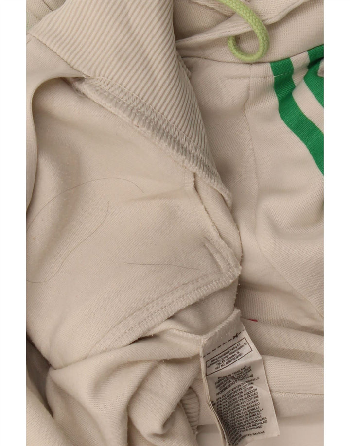 Adidas Pull à capuche zippé graphique pour femme UK 12 Polyester blanc moyen